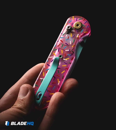GEO Knife Ethereal Cutter Dessert Warrior Pink Sprinkle Acrylic (3" Blue)